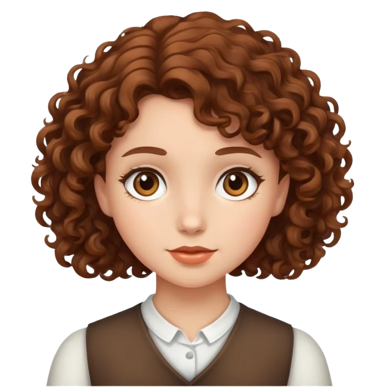 Ragazza capelli marroni e ricci emoji