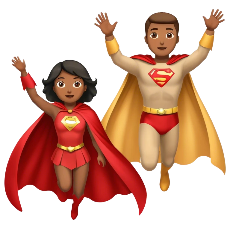 two people flying emoji