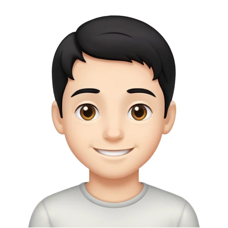 ragazzo sorridente con capelli lisci e neri emoji