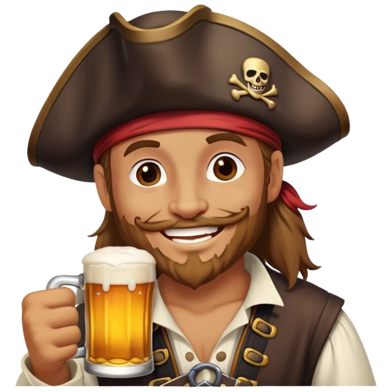 pirate drinking beer emoji