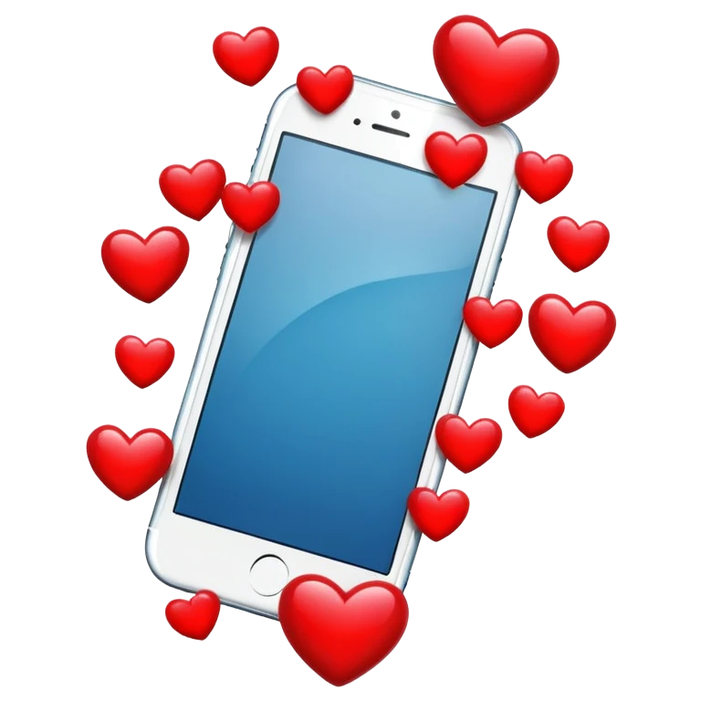 Iphone whit hearts emoji