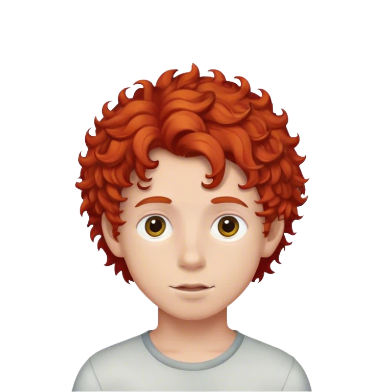 ragazzo con capelli rossi ricci emoji