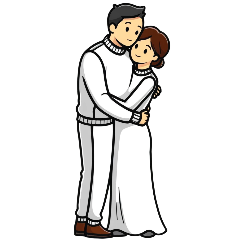 cute couple embracing emoji