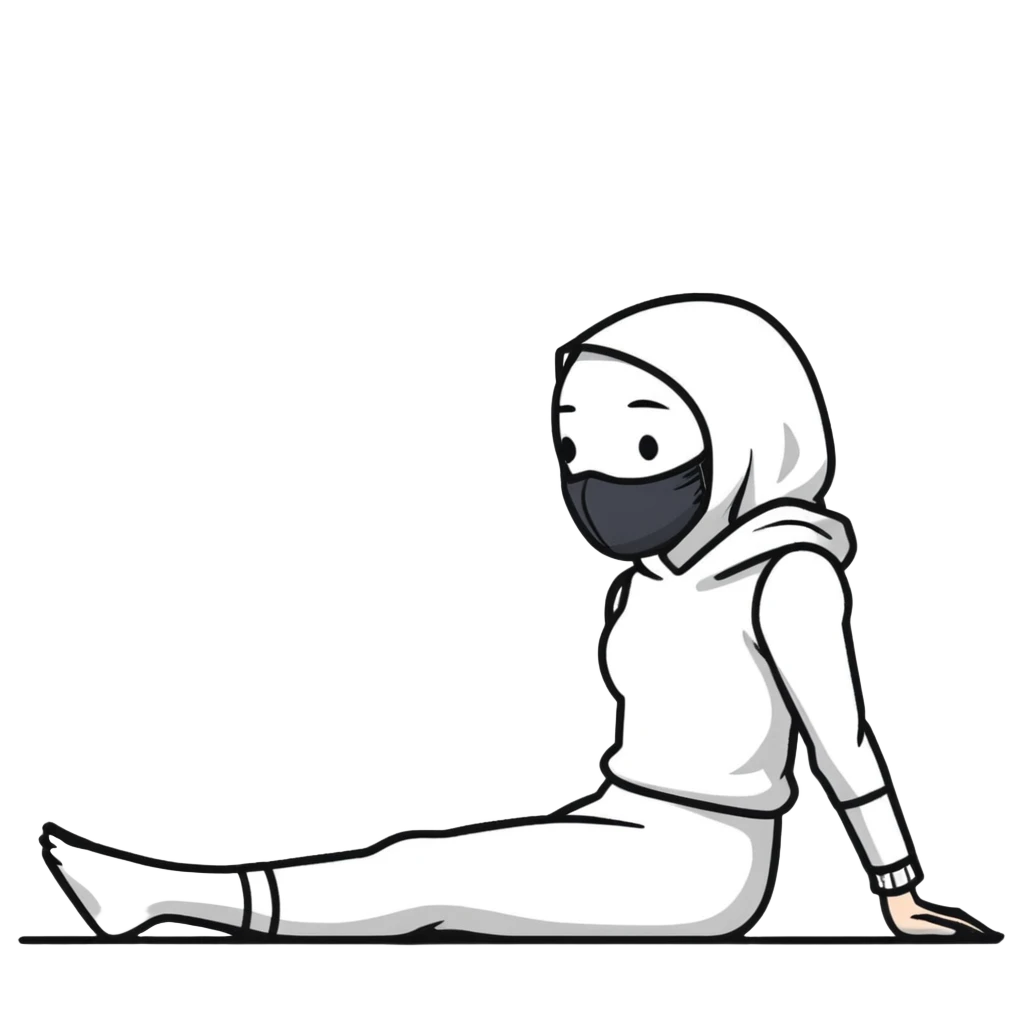 woman sitting on floor in profile view crying with face covered by arms emoji