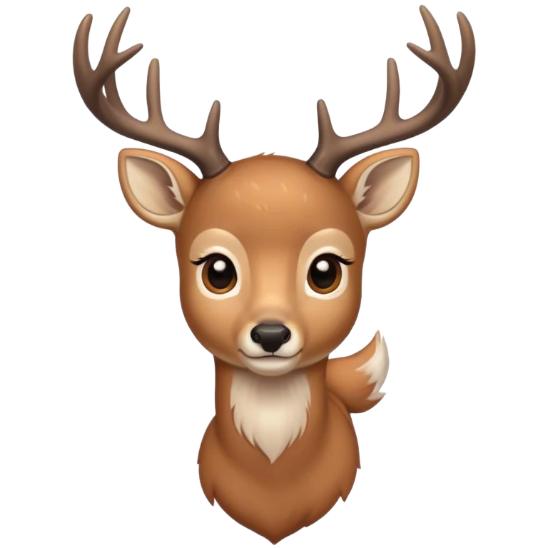 white tail deer with small antlers emoji