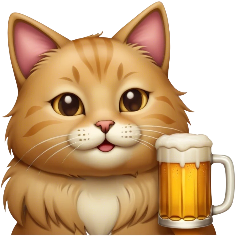 cat drinking beer emoji