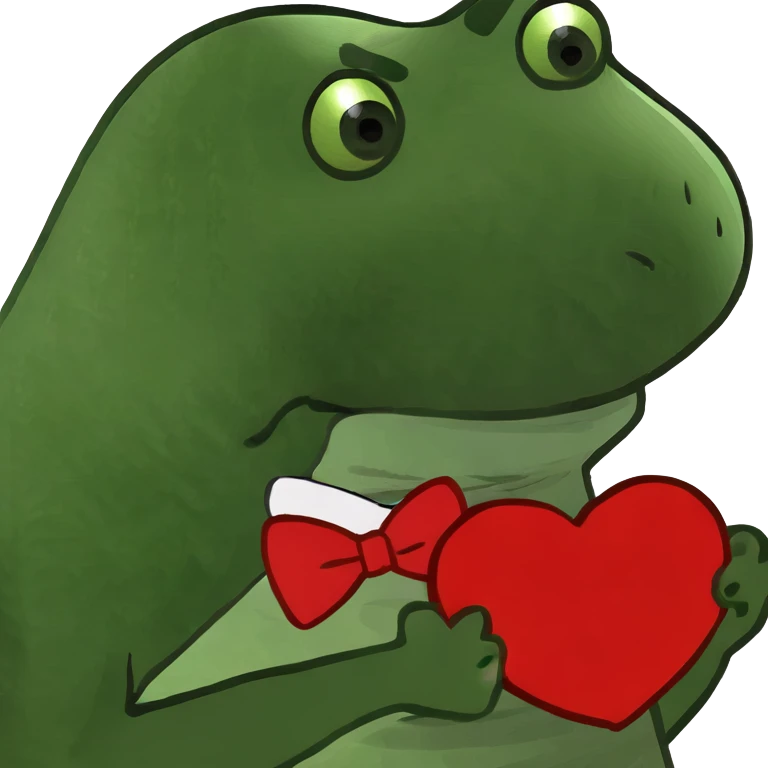 Dinosaur holding a heart emoji