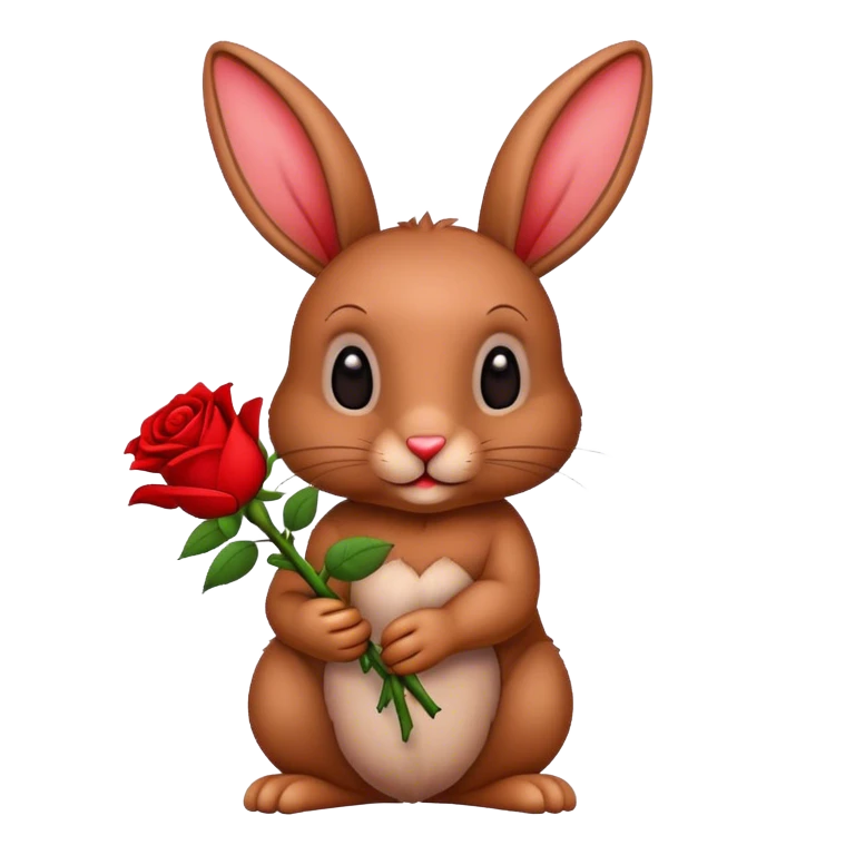 Ein Hase mit einer Rose emoji