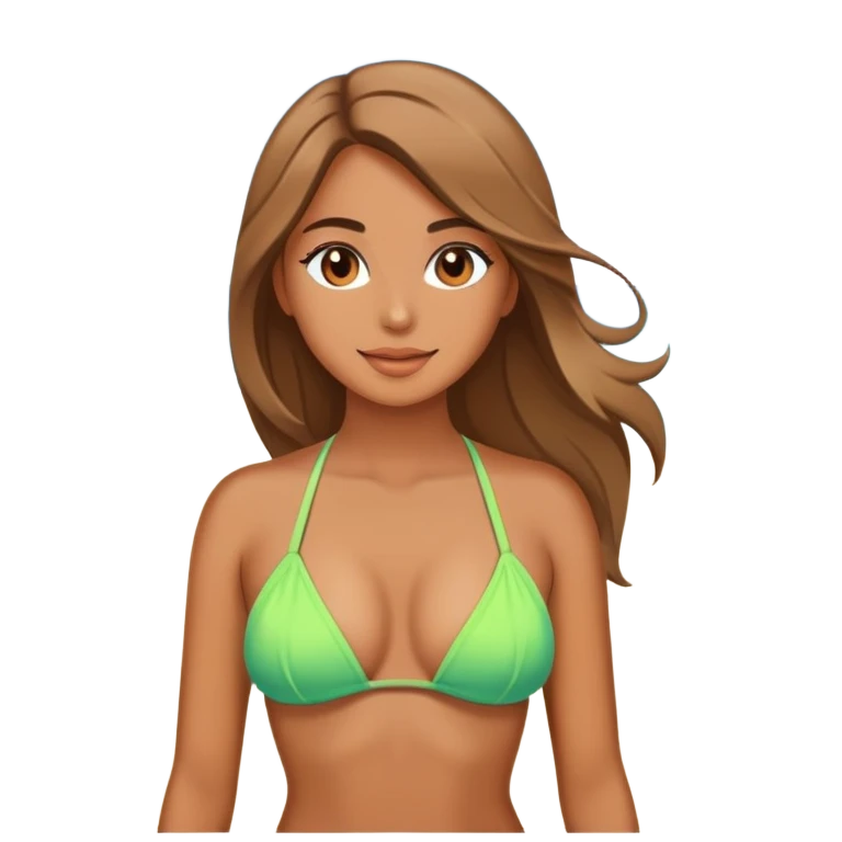 beautiful girl on the beach  emoji