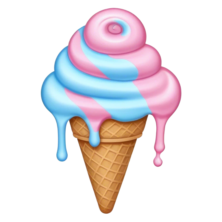 Melted pastel ice cream emoji
