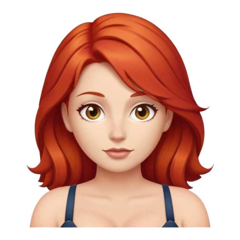 Девушка с красными волосами с большими сиськами  emoji