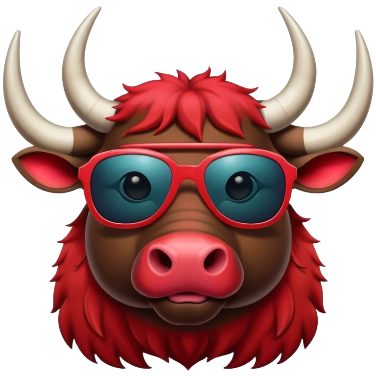 red water buffalo with sunglasses emoji