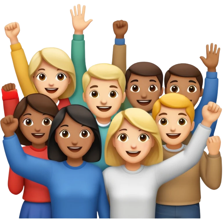 community of people cheering together emoji