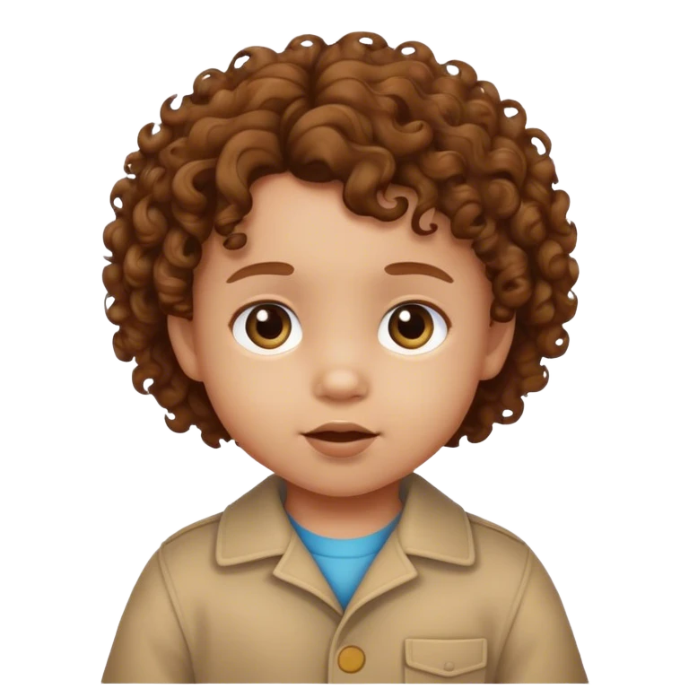 toddler with curly brown hair  emoji