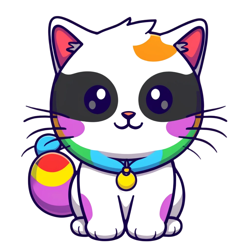 LGBTQ cat with rainbow colors emoji