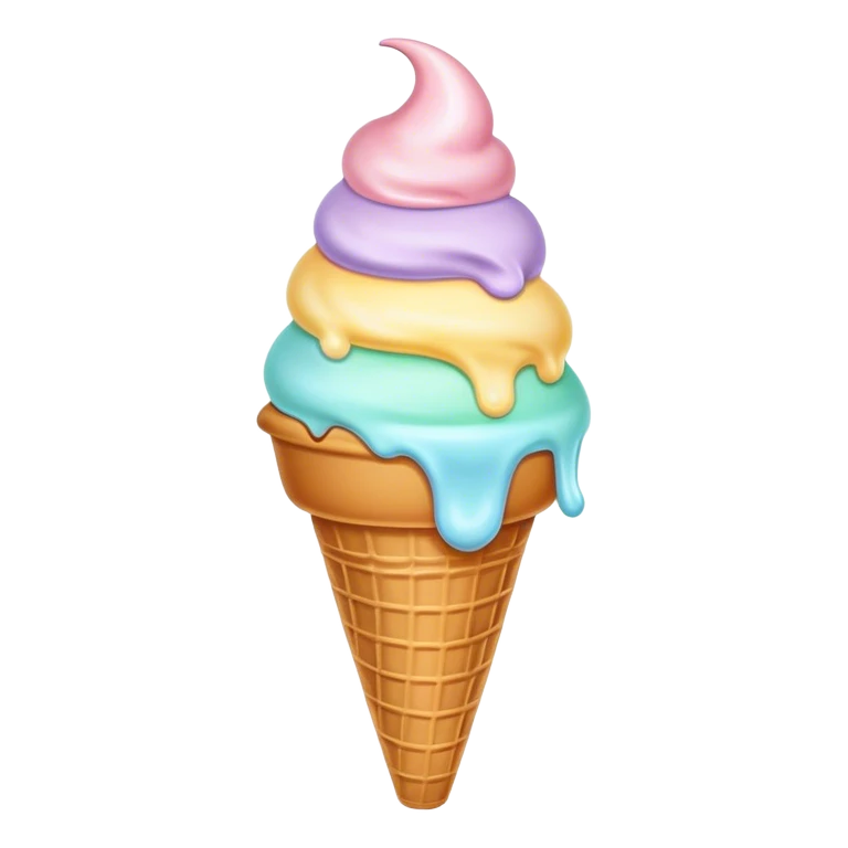 Melted pastel ice cream emoji
