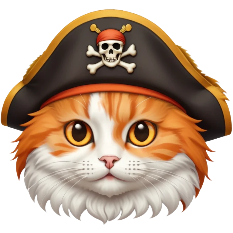 Кошка с пиратской шляпой emoji