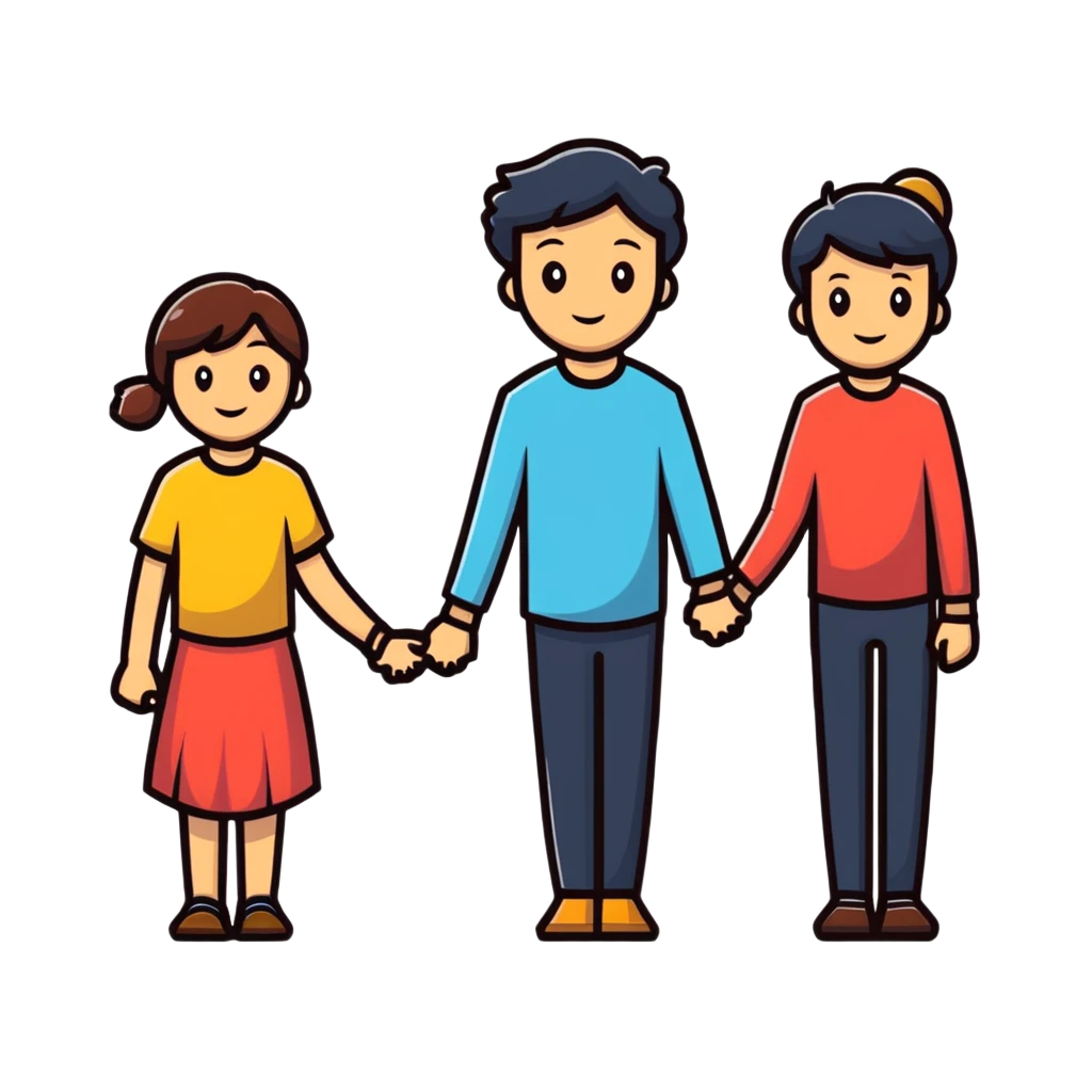 joyful family holding hands emoji