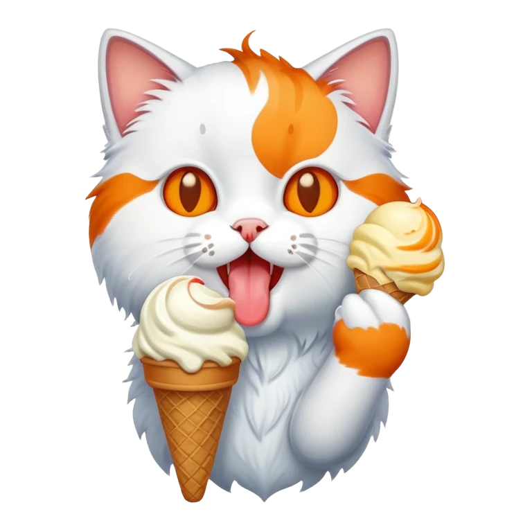 CAT eating ice cream  emoji