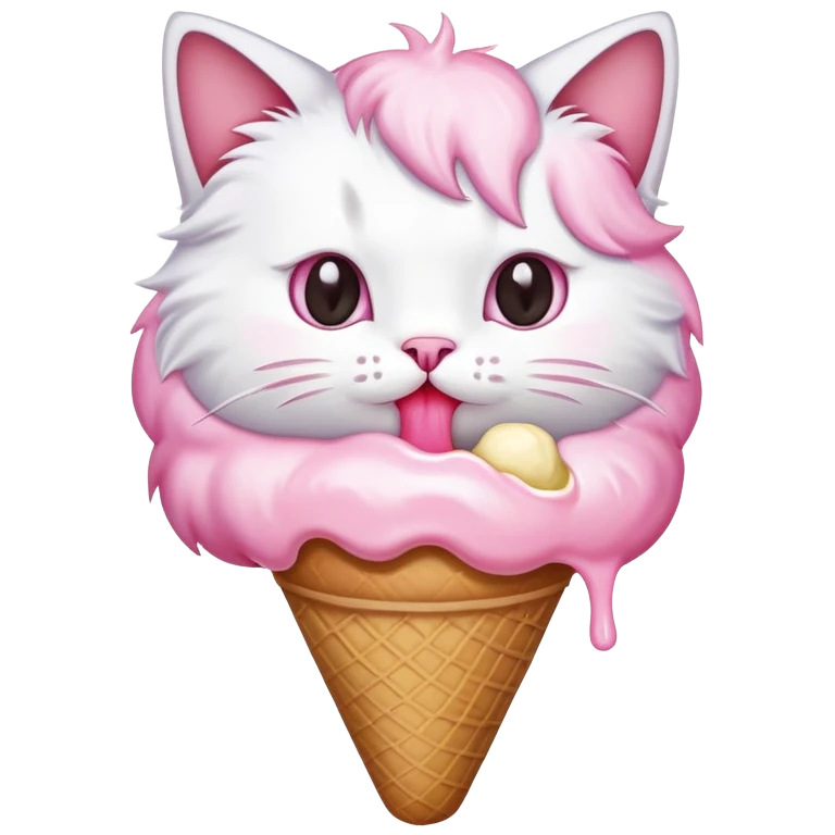 Cat eating ice cream emoji