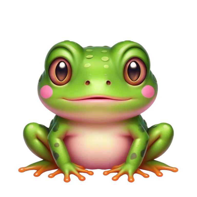 cute frog cheeks pink emoji