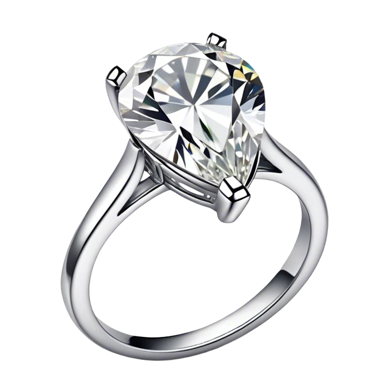 Engagement ring with tear shaped diamond emoji