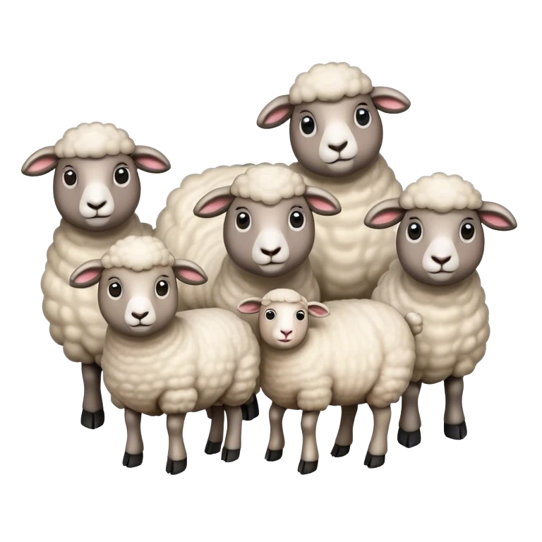 Five sheep emoji