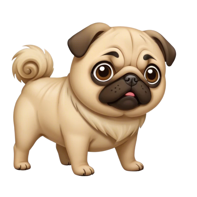 Pug in the wind emoji
