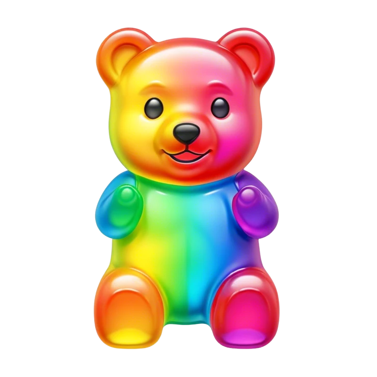 Gummy bear neon rainbow  emoji