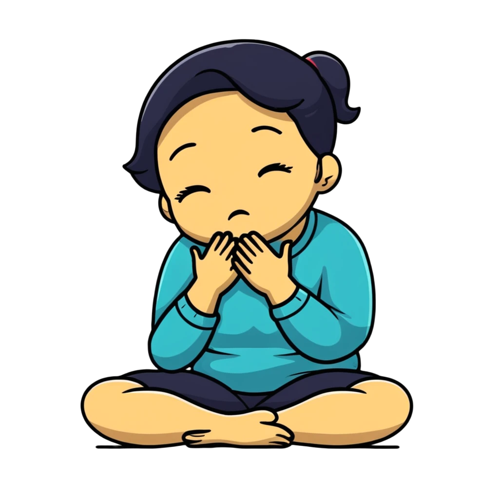 woman sitting on floor hugging her knees while crying emoji
