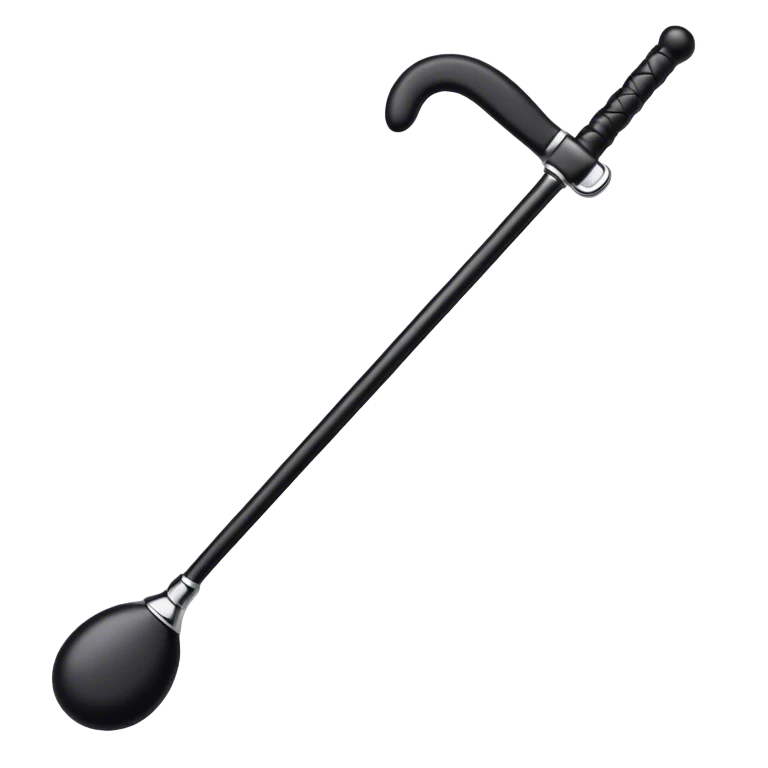 Black short riding crop emoji