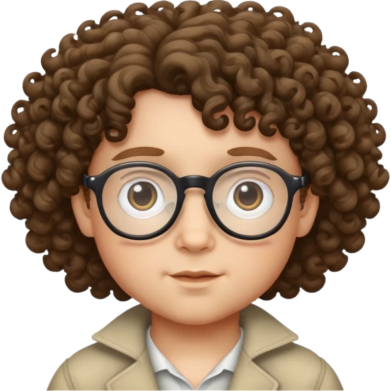 BAMBINO CON OCCHIALI CAPELLI RICCI  emoji