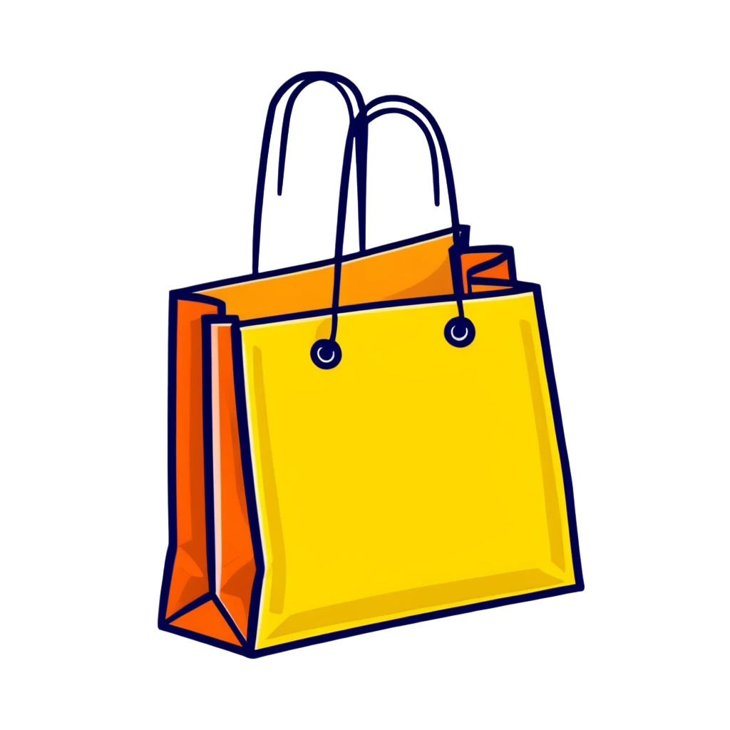 shopping bag with discount tag emoji