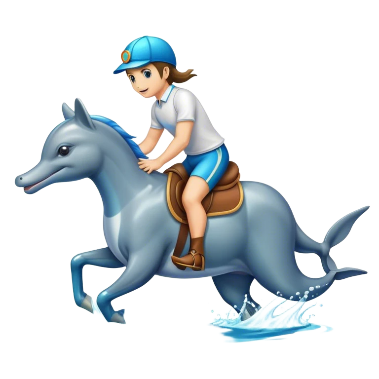 Horse riding dolphin emoji