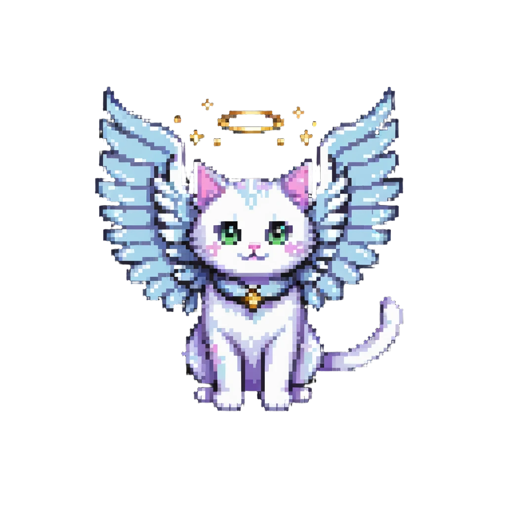 flying cat with magical wings emoji