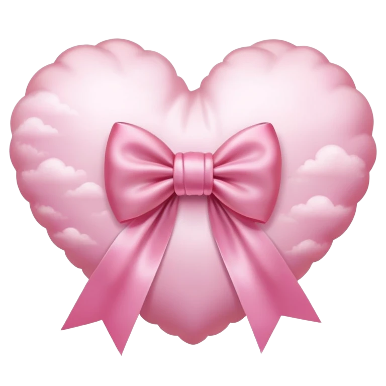Pink heart +pink cloud +pink bow emoji