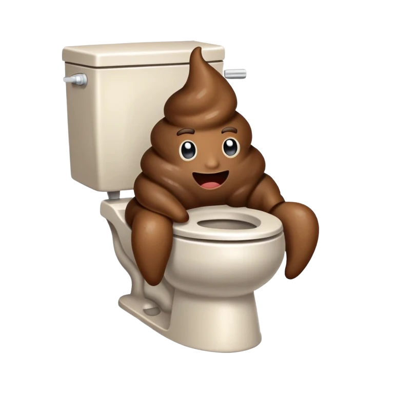 poop sitting on a toilet  emoji