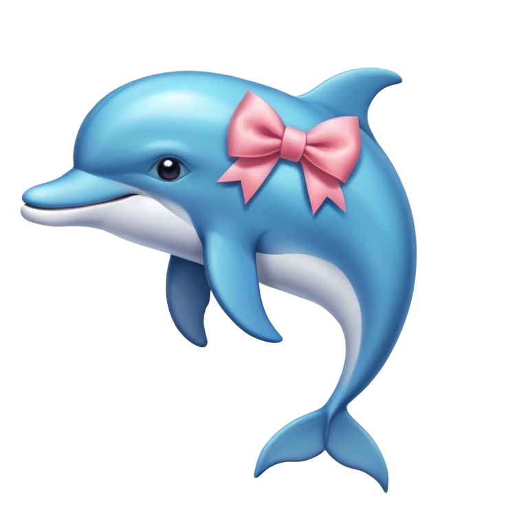 Dolphin wearing a bow  emoji
