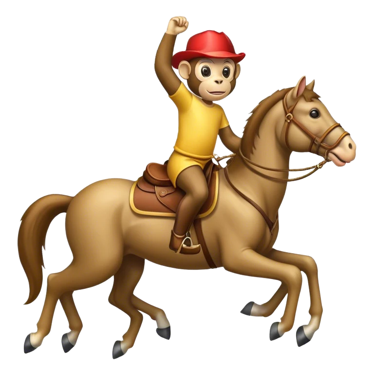Monkey riding horse emoji