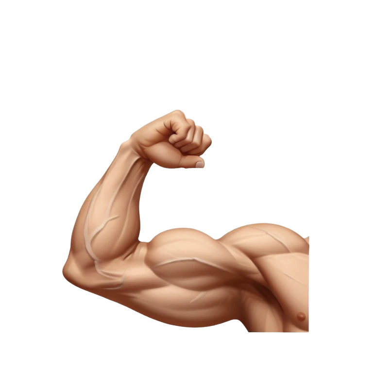 muscular arm of white young man, focus on the arm emoji