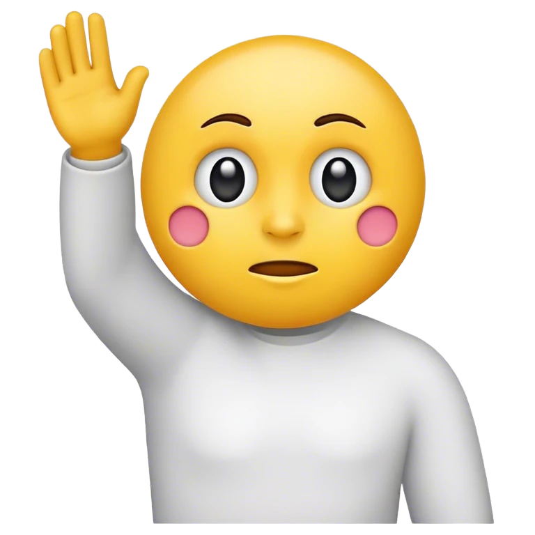 Concern emoji with one arm in the air emoji