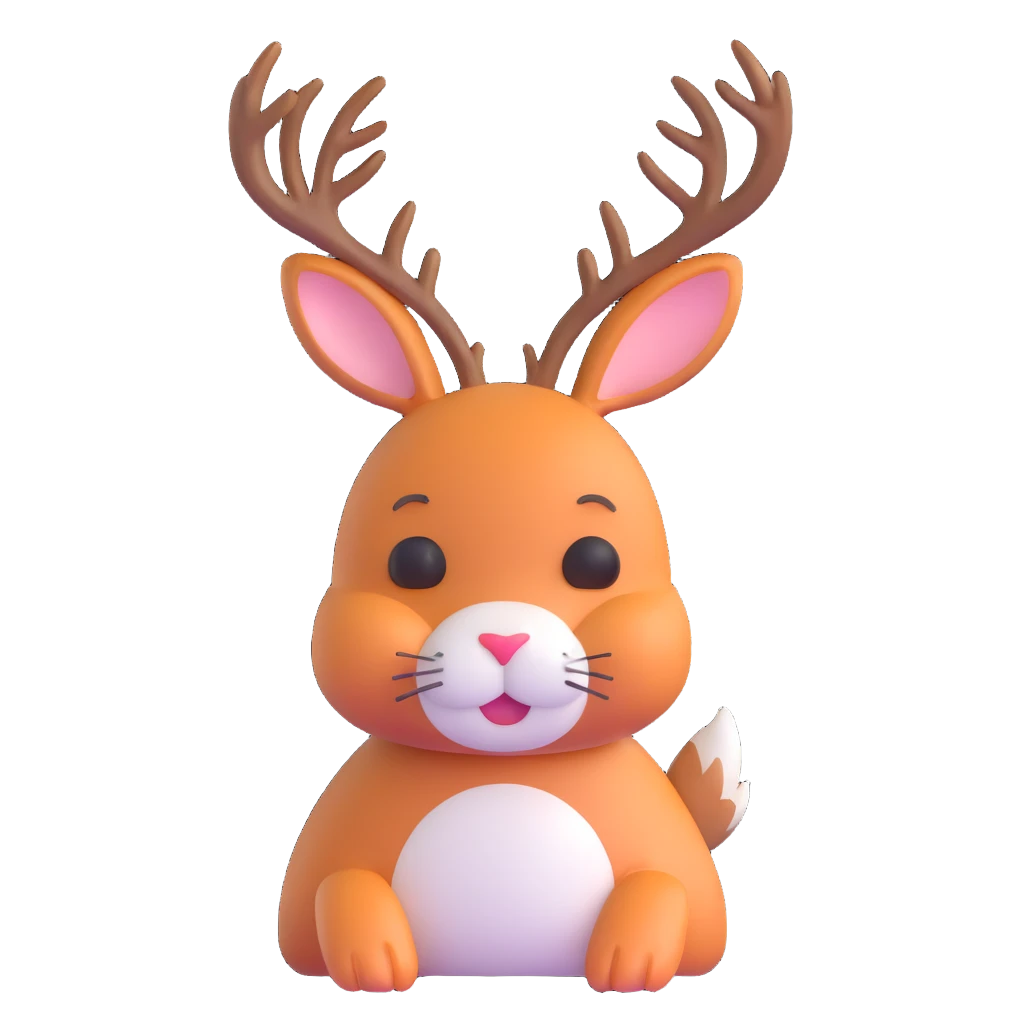 rabbit with deer antlers emoji