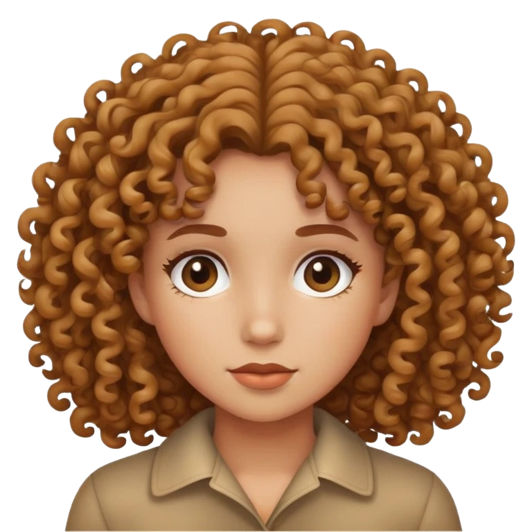 ragazza con capelli ricci piatti emoji