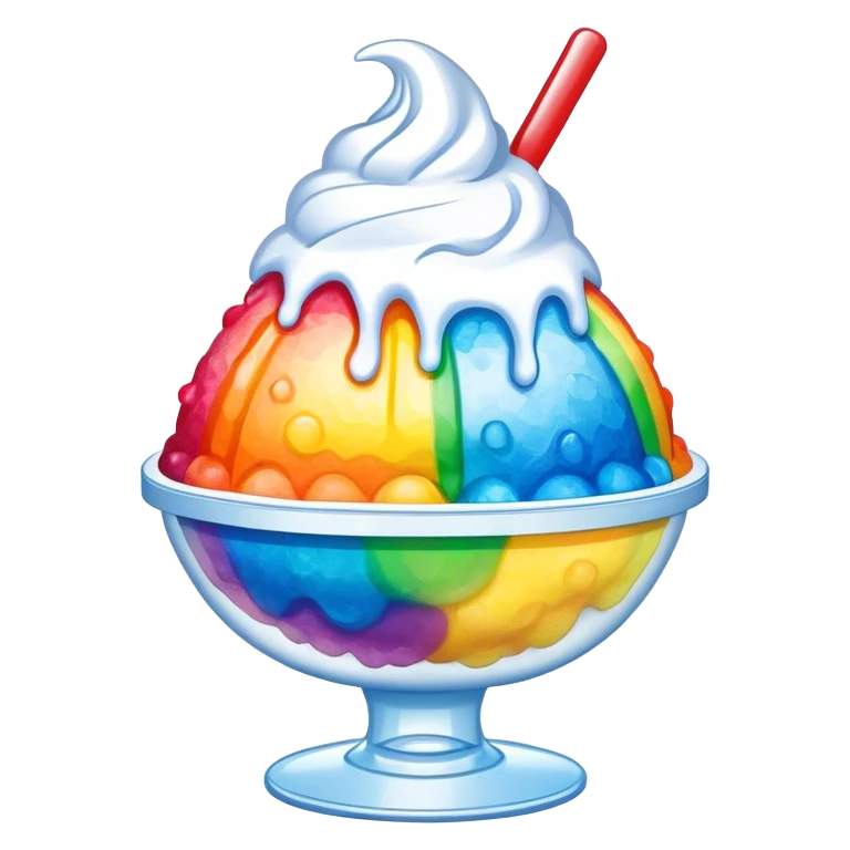 Chicago rainbow shaved ice emoji