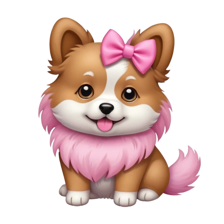 Perro con lazo rosa emoji