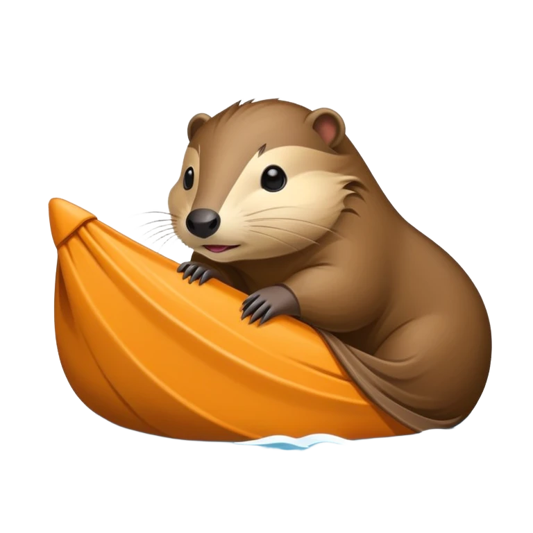 una nutria con una manta  emoji