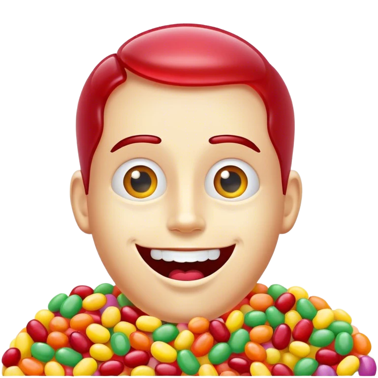 Happy jelly bean emoji