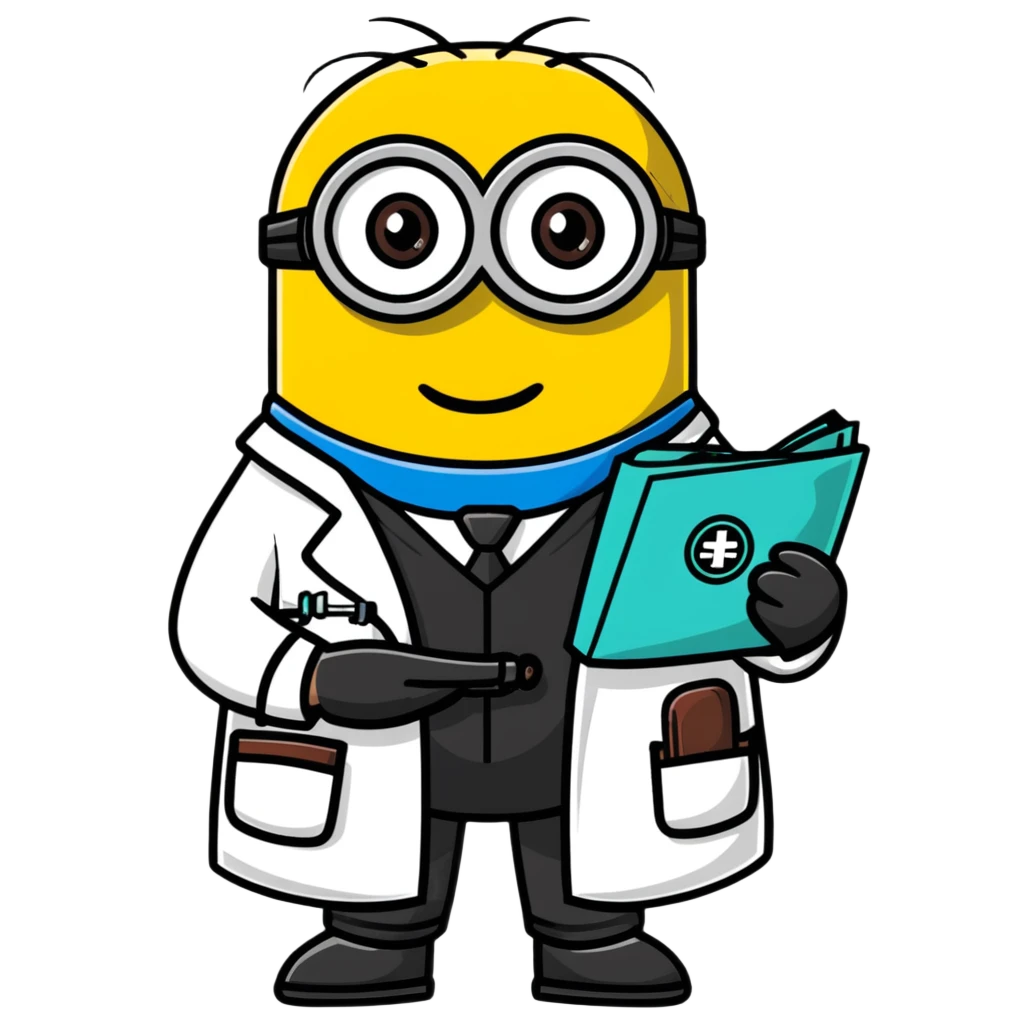 minion character in doctor outfit emoji