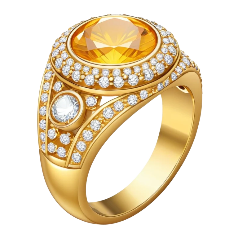 Gold and diamond ring  emoji