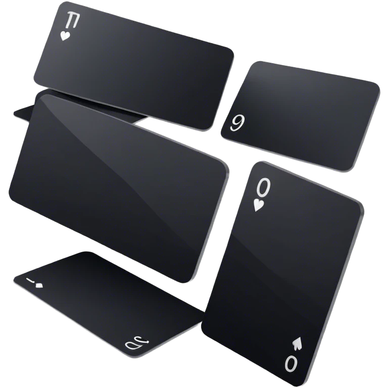 black cards with wite text emoji